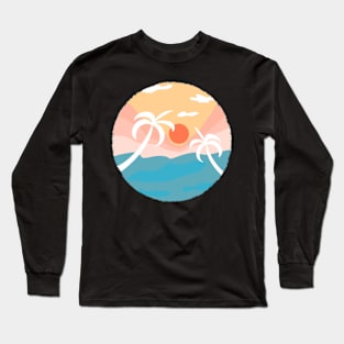 Coconut Tree on Beach Long Sleeve T-Shirt